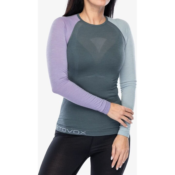 Camiseta interior de manga larga Ortovox 120 Comp Light para mujer, color gris ártico oscuro, talla L