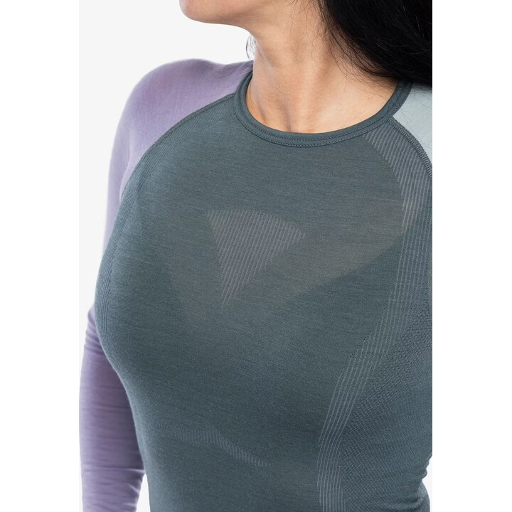 Camiseta interior de manga larga Ortovox 120 Comp Light para mujer, color gris ártico oscuro, talla L
