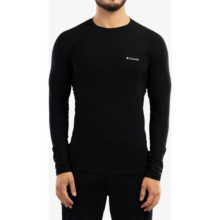 Camiseta interior de manga larga para hombre Columbia, de peso medio y elástica, color negro, talla M