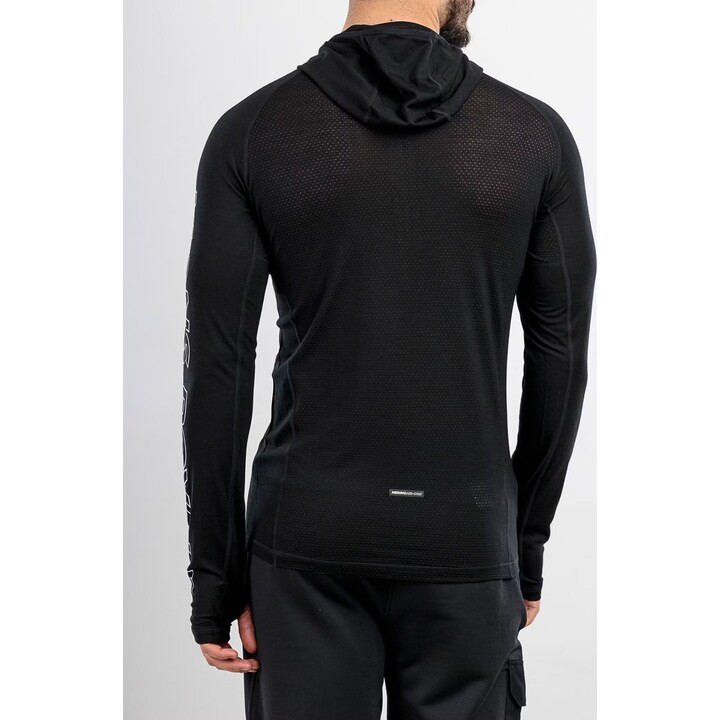 Mons Royale Temple Tech Hood Herren-Merino-Unterhemd, schwarz, Größe S
