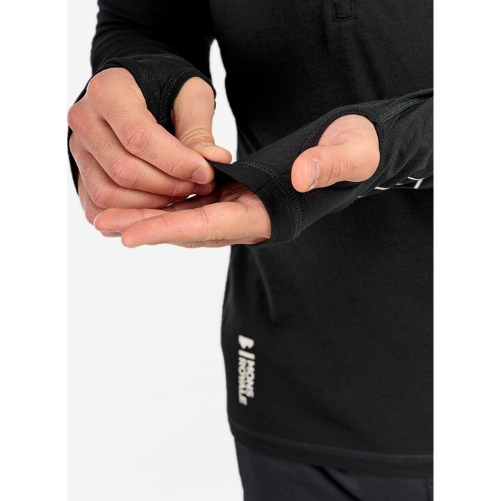 Mons Royale Temple Tech Hood Herren-Merino-Unterhemd, schwarz, Größe S