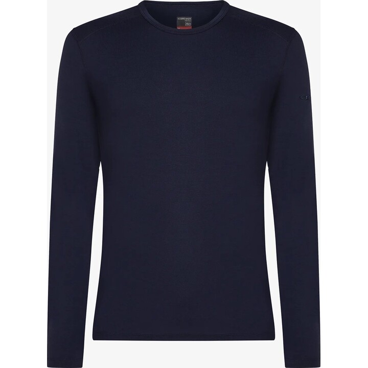 Icebreaker Merino 260 Tech LS Crewe para hombre, azul marino