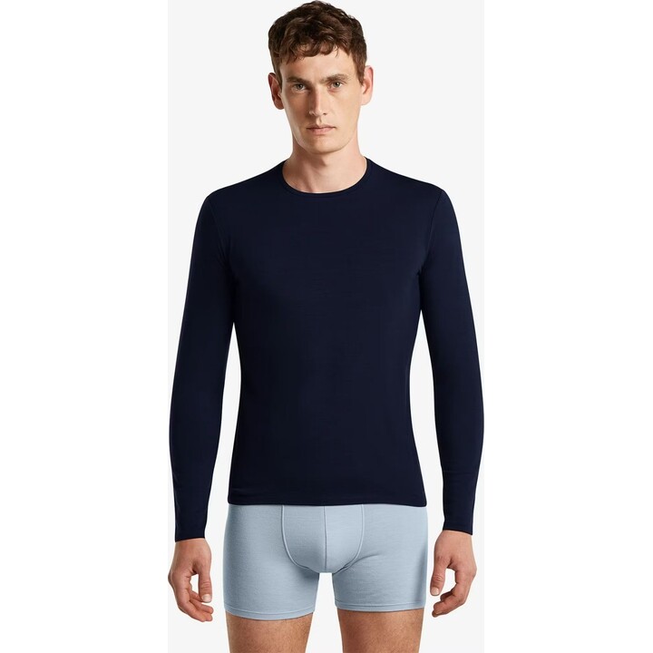Camisola interior Icebreaker Merino 150 Anatomica LS Crewe para homem, cor Midnight Navy, tamanho L