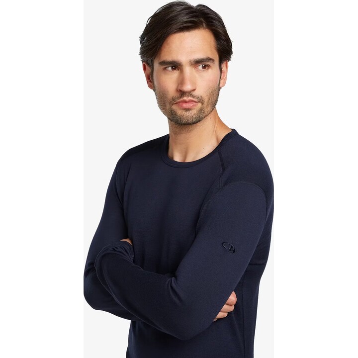 Camisola interior Icebreaker Merino 150 Anatomica LS Crewe para homem, cor Midnight Navy, tamanho L