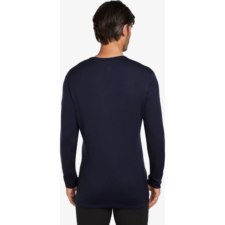 Icebreaker Merino 260 Tech LS Crewe para hombre, azul marino