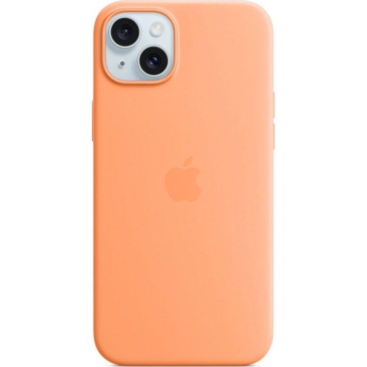 Custodia in silicone Apple con MagSafe, colore arancione sorbetto, per iPhone 15 Plus, MT173ZM/A