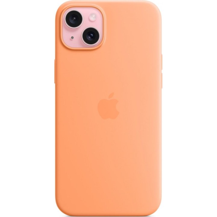 Apple Silicone Case with MagSafe Sorbet Orange, for iPhone 15 Plus, MT173ZM/A