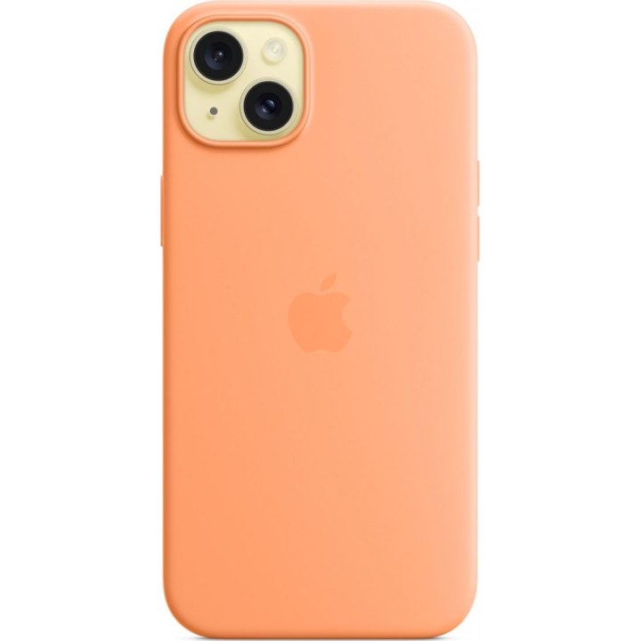 Capa de silicone Apple com MagSafe, cor laranja sorvete, para iPhone 15 Plus, MT173ZM/A