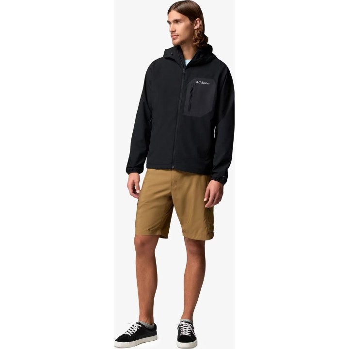 Chaqueta softshell con capucha Columbia Tall Heights III, negra, talla M
