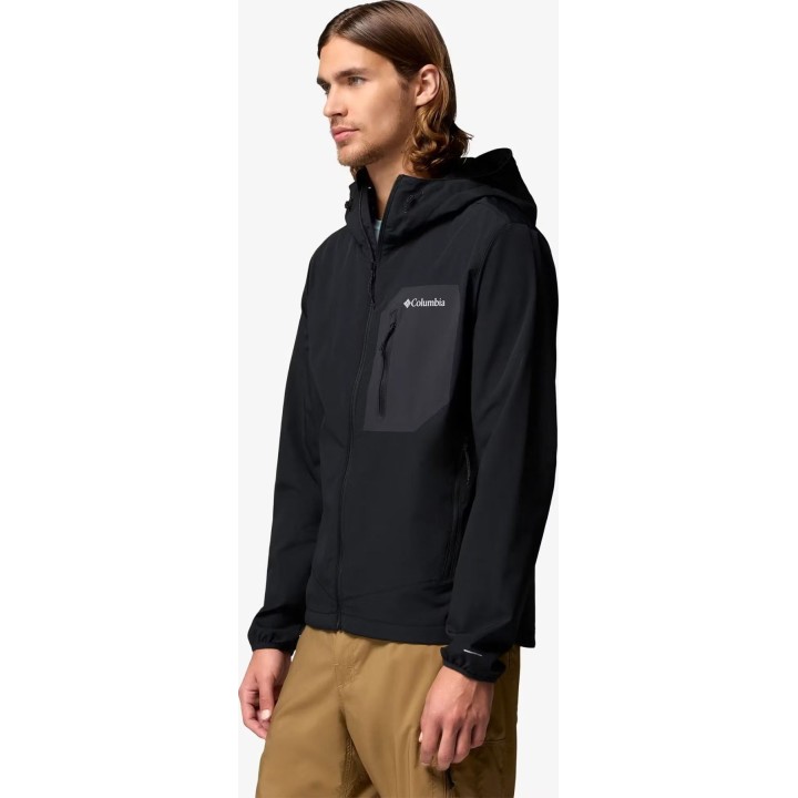 Chaqueta softshell con capucha Columbia Tall Heights III, negra, talla M