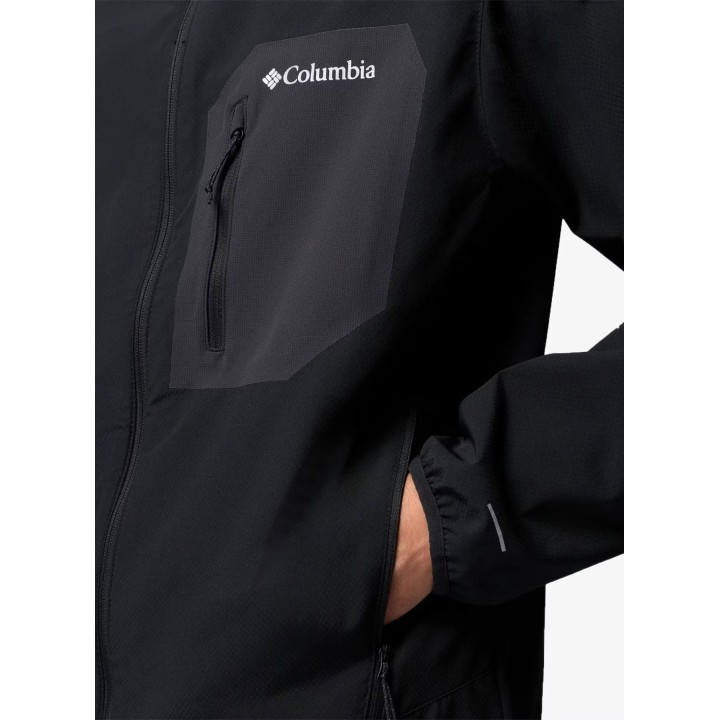 Chaqueta softshell con capucha Columbia Tall Heights III, negra, talla M