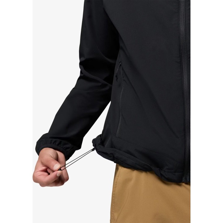 Chaqueta softshell con capucha Columbia Tall Heights III, negra, talla XL