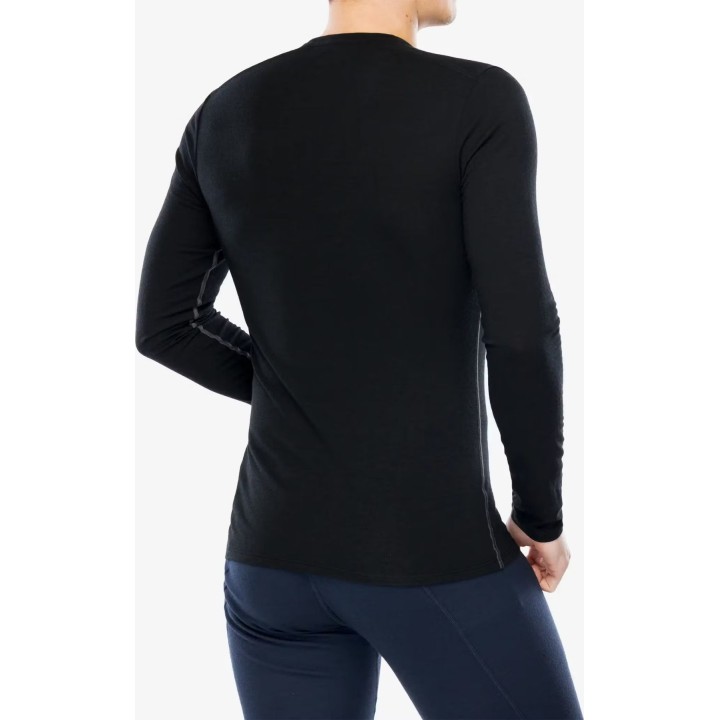 Camiseta interior para hombre Icebreaker Merino 150 Anatomica LS Crewe, color negro, talla L