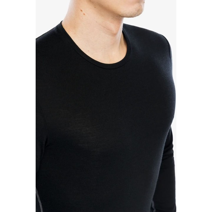 Camiseta interior para hombre Icebreaker Merino 150 Anatomica LS Crewe, color negro, talla L