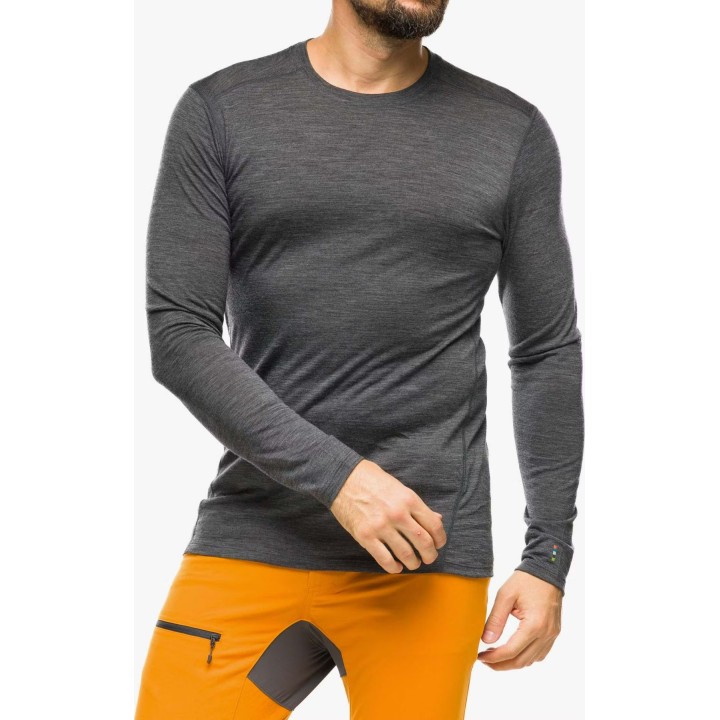 Camiseta interior Smartwool Merino 250 para mujer, de cuello redondo, color gris jaspeado