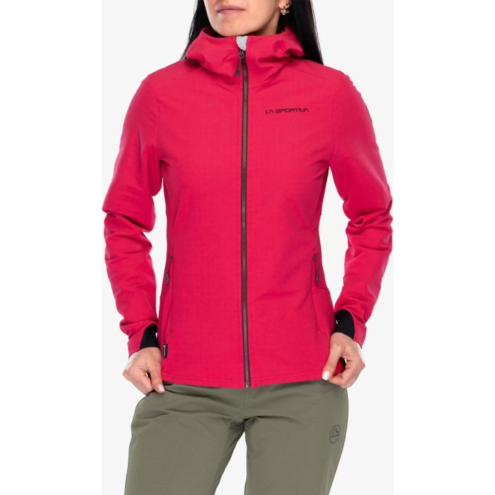 Chaqueta Softshell Descender Storm de La Sportiva para mujer, color Azalea/Redwood, talla S