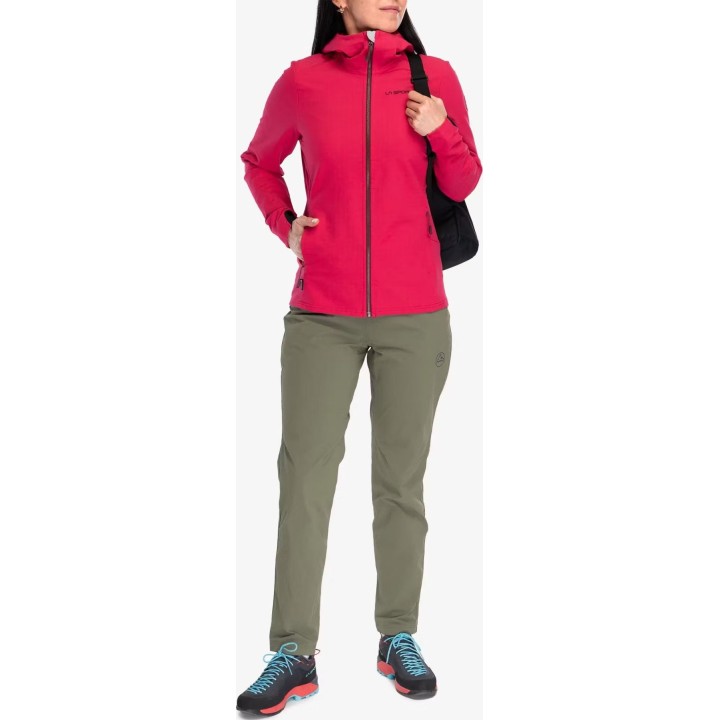 Chaqueta Softshell Descender Storm de La Sportiva para mujer, color Azalea/Redwood, talla S