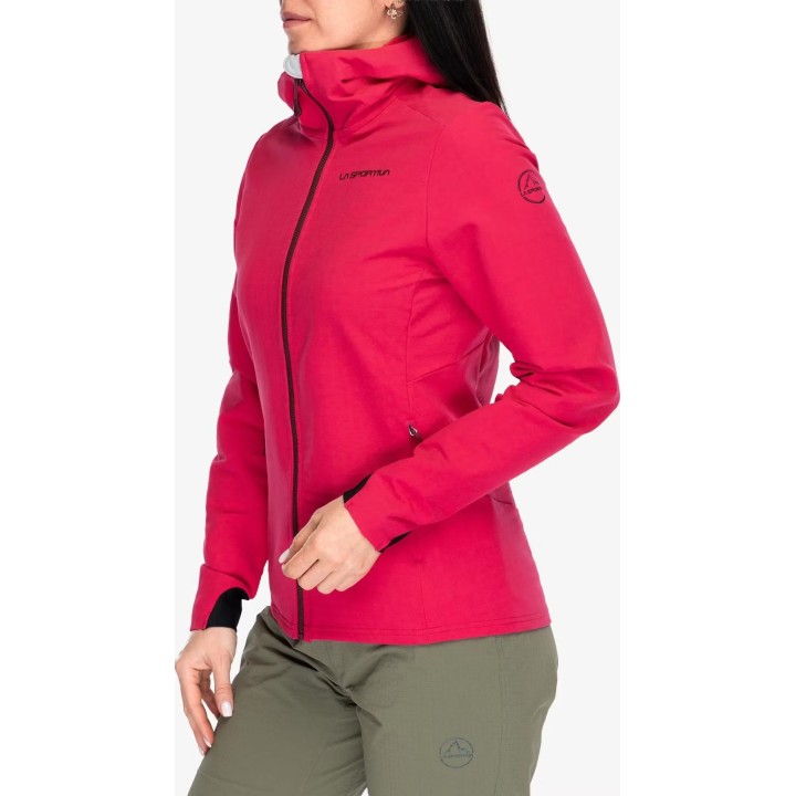 Chaqueta Softshell Descender Storm de La Sportiva para mujer, color Azalea/Redwood, talla S