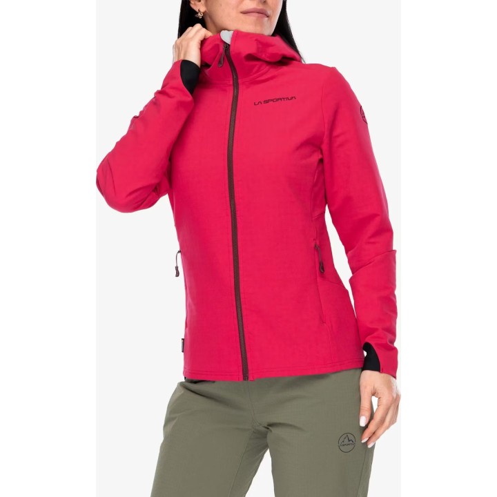 Chaqueta Softshell Descender Storm de La Sportiva para mujer, color Azalea/Redwood, talla S