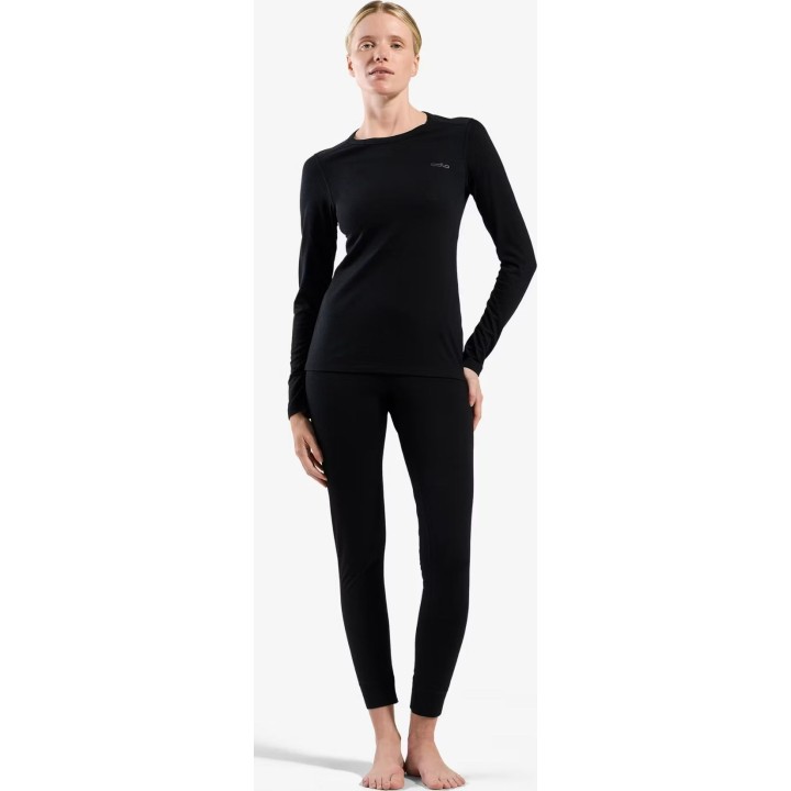 Odlo Merino Fundamentals BL Top, girocollo, maniche lunghe, nero, taglia L