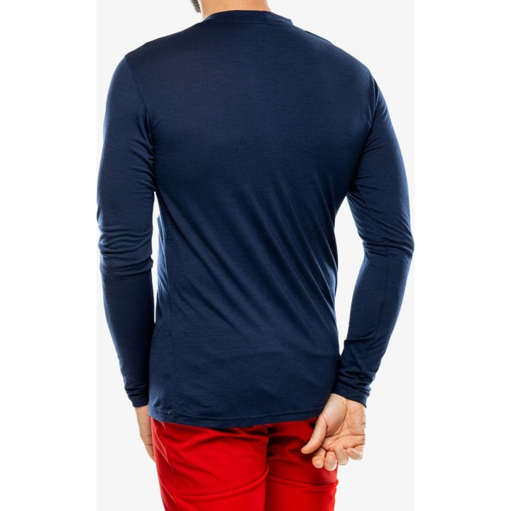 Camiseta Sensor Merino Active PT de manga larga para hombre, azul oscuro