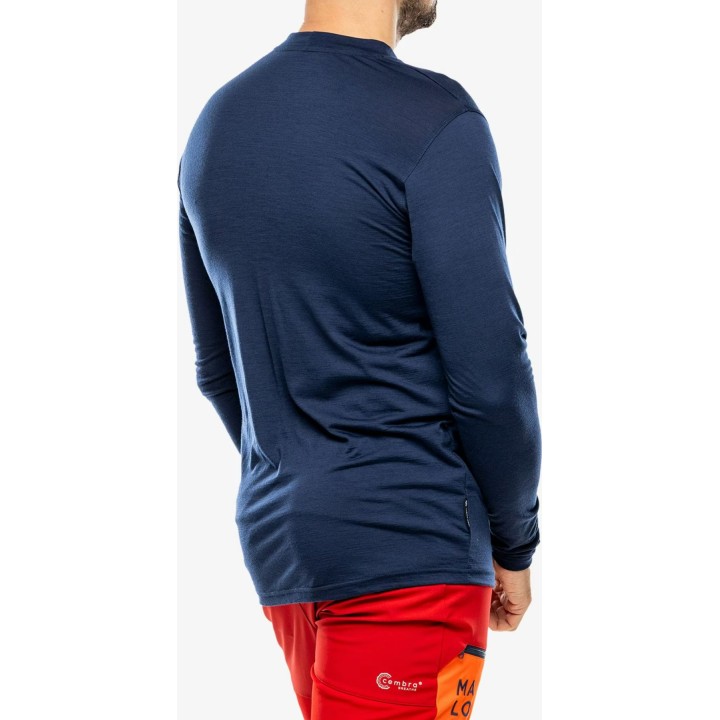 Camiseta Sensor Merino Active PT de manga larga para hombre, azul oscuro