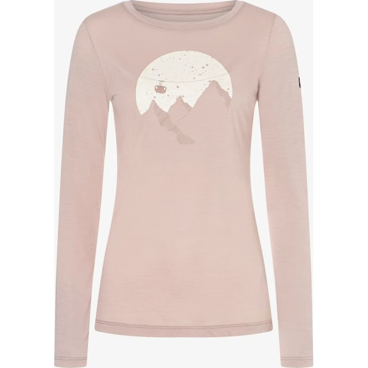 Camiseta Super.natural Gondola LS para mujer, color rosa empolvado/varios, talla S