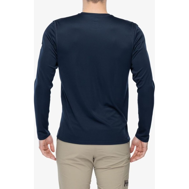 Camiseta térmica Helly Hansen Tech Crew LS 2.0, azul marino, talla M