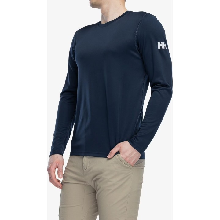 Camiseta térmica Helly Hansen Tech Crew LS 2.0, azul marino, talla M