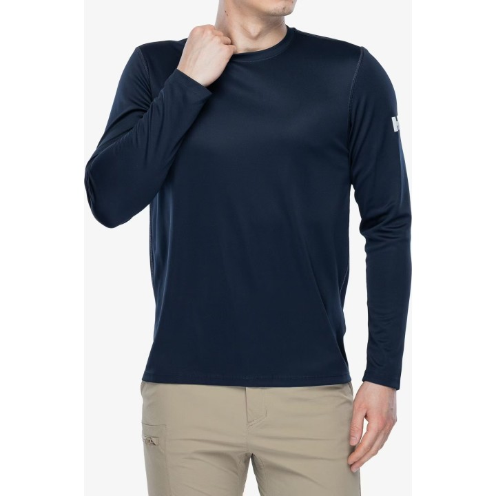 Camisa térmica Helly Hansen Tech Crew LS 2.0, azul-marinho, tamanho M