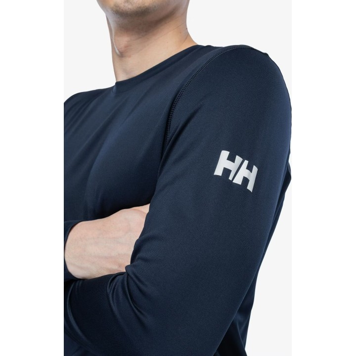 Camiseta térmica Helly Hansen Tech Crew LS 2.0, azul marino, talla M