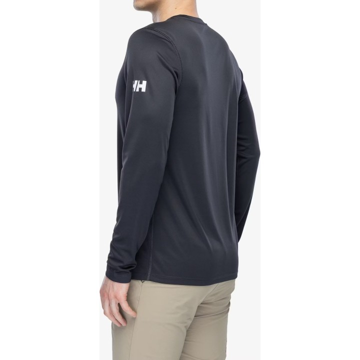 T-shirt thermique Helly Hansen Tech Crew LS 2.0, couleur Ebony, taille XL