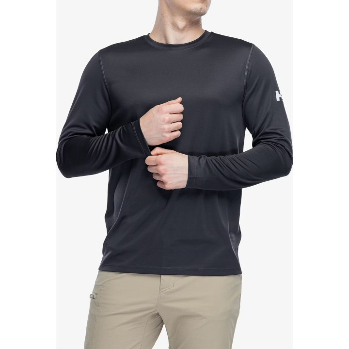 Camiseta térmica Helly Hansen Tech Crew LS 2.0, color Ebony, talla XL