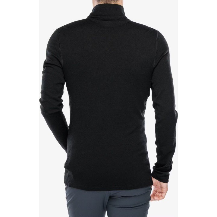 Camiseta térmica Icebreaker Merino 260 Tech LS con media cremallera, color negro