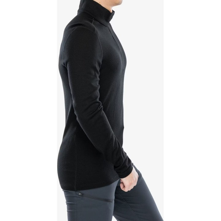 Camiseta térmica Icebreaker Merino 260 Tech LS con media cremallera, negra, talla XXL