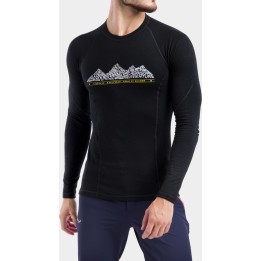 Sensor Merino DF Adventure Langarm-Thermoshirt für Herren, Schwarz, Größe L