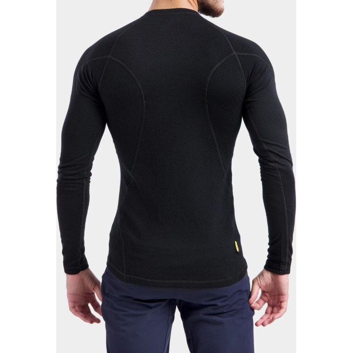 Camiseta térmica Sensor Merino DF Adventure de manga larga para hombre, color negro, talla L
