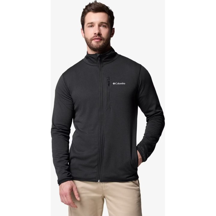 Chaqueta Columbia Essential Hike Grid Fleece con cremallera completa, color negro, talla S