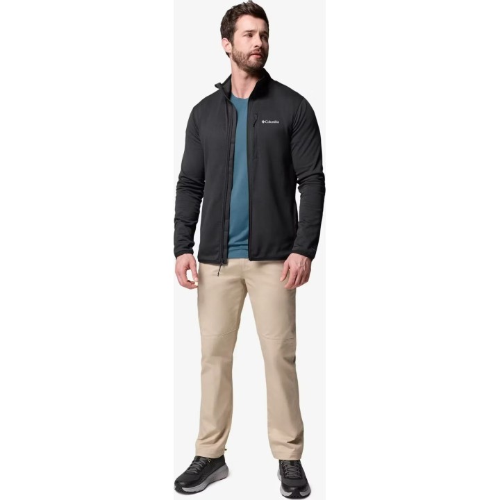 Chaqueta Columbia Essential Hike Grid Fleece con cremallera completa, color negro, talla S