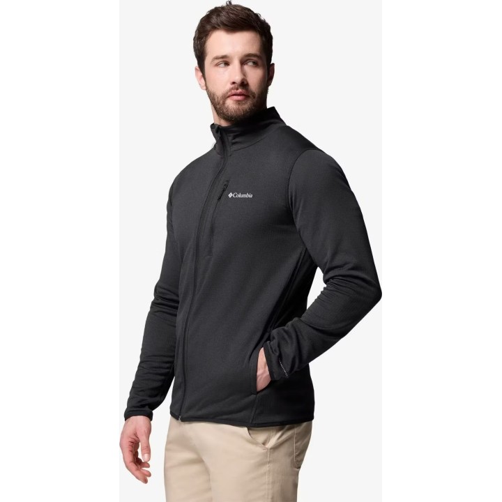 Chaqueta Columbia Essential Hike Grid Fleece con cremallera completa, color negro, talla S