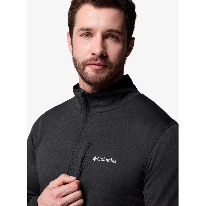 Chaqueta Columbia Essential Hike Grid Fleece con cremallera completa, color negro, talla S