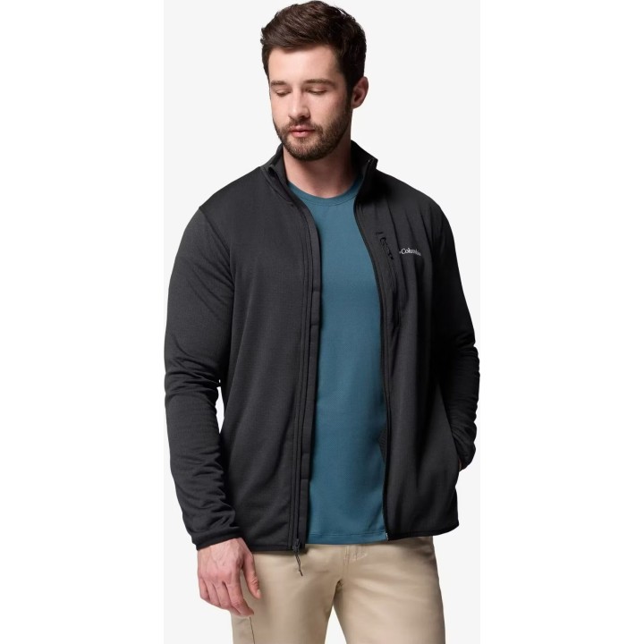 Chaqueta Columbia Essential Hike Grid Fleece con cremallera completa, color negro, talla S