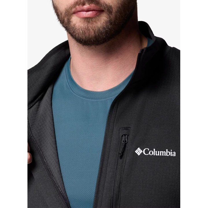 Chaqueta Columbia Essential Hike Grid Fleece con cremallera completa, color negro, talla S
