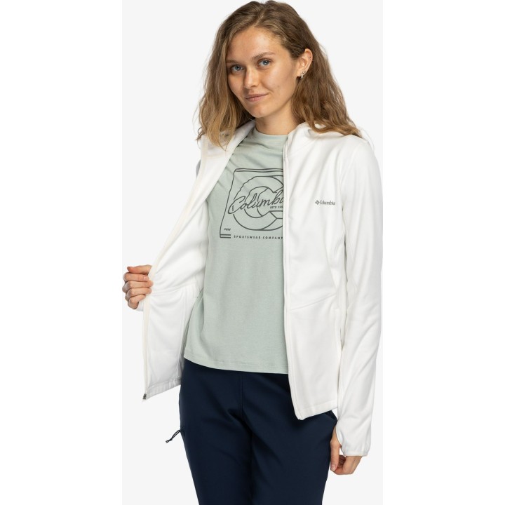 Chaqueta con capucha y cremallera completa Columbia Star Valley para mujer, color verde sal marina, talla M
