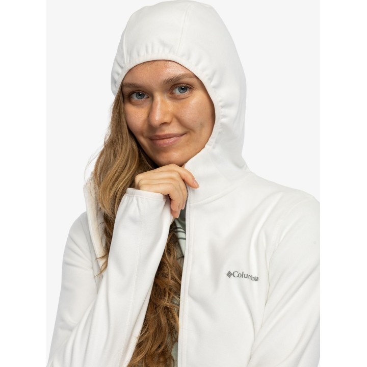 Chaqueta con capucha y cremallera completa Columbia Star Valley para mujer, color verde sal marina, talla M