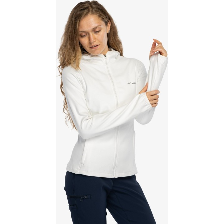 Chaqueta con capucha y cremallera completa Columbia Star Valley para mujer, color verde sal marina, talla S