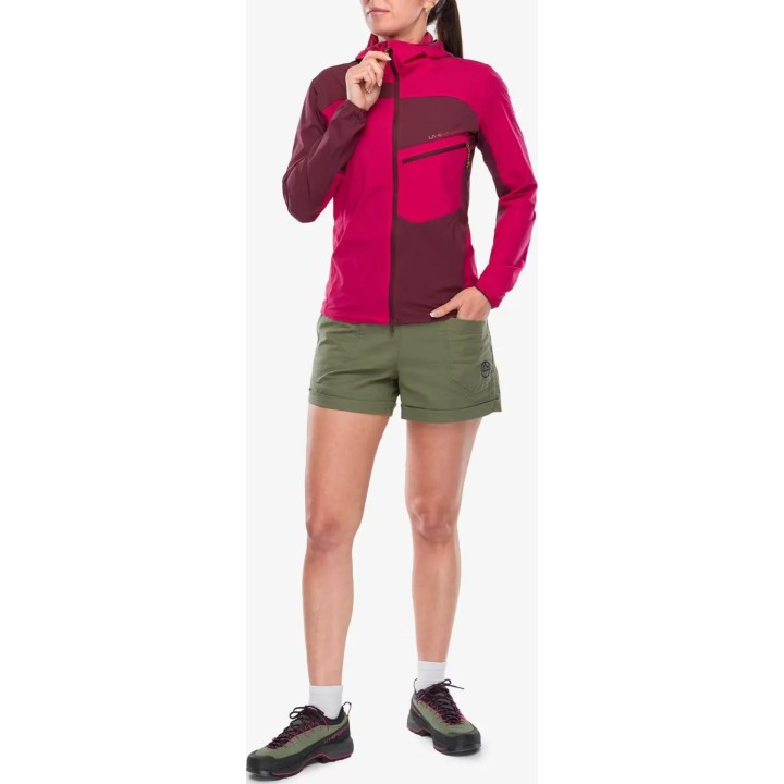Chaqueta cortavientos Softshell Freeway de La Sportiva para mujer, color Azalea/Rojo, talla S