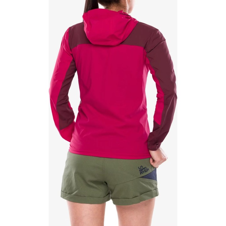 Chaqueta cortavientos Softshell Freeway de La Sportiva para mujer, color Azalea/Rojo, talla S