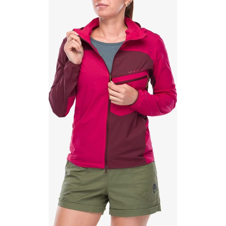 Chaqueta cortavientos Softshell Freeway de La Sportiva para mujer, color Azalea/Rojo, talla S