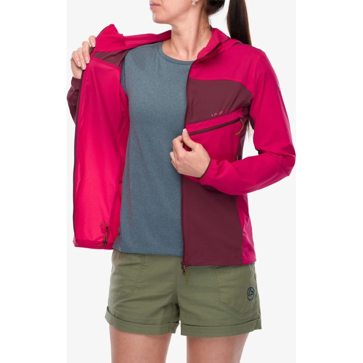 Chaqueta cortavientos Softshell Freeway de La Sportiva para mujer, color Azalea/Rojo, talla S